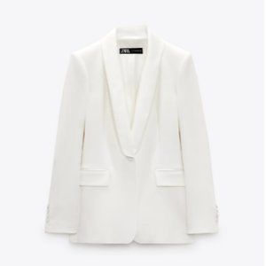 Zara EUC Satin Lapel Blazer